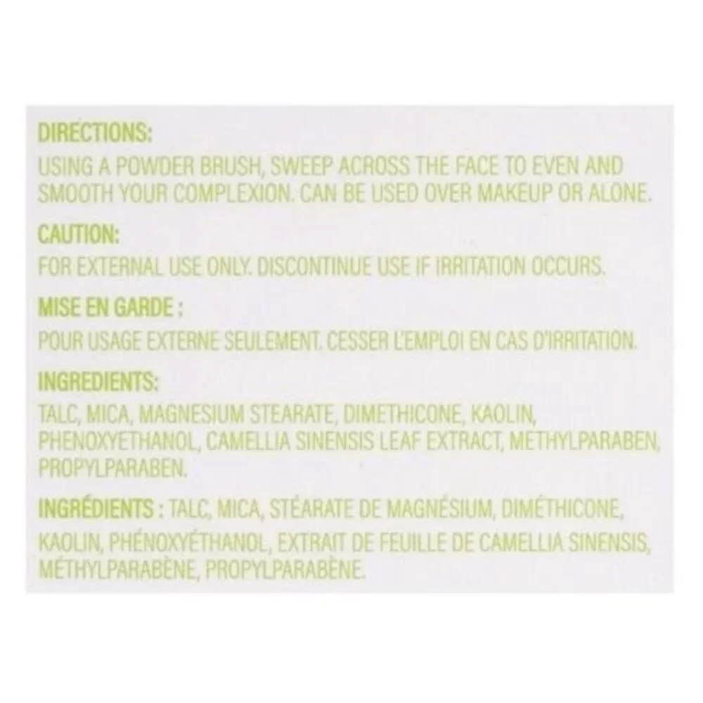 B·Pure Green Tea Infused Pressed Face Powder Matte Finish Sets Makeup 0.17 oz